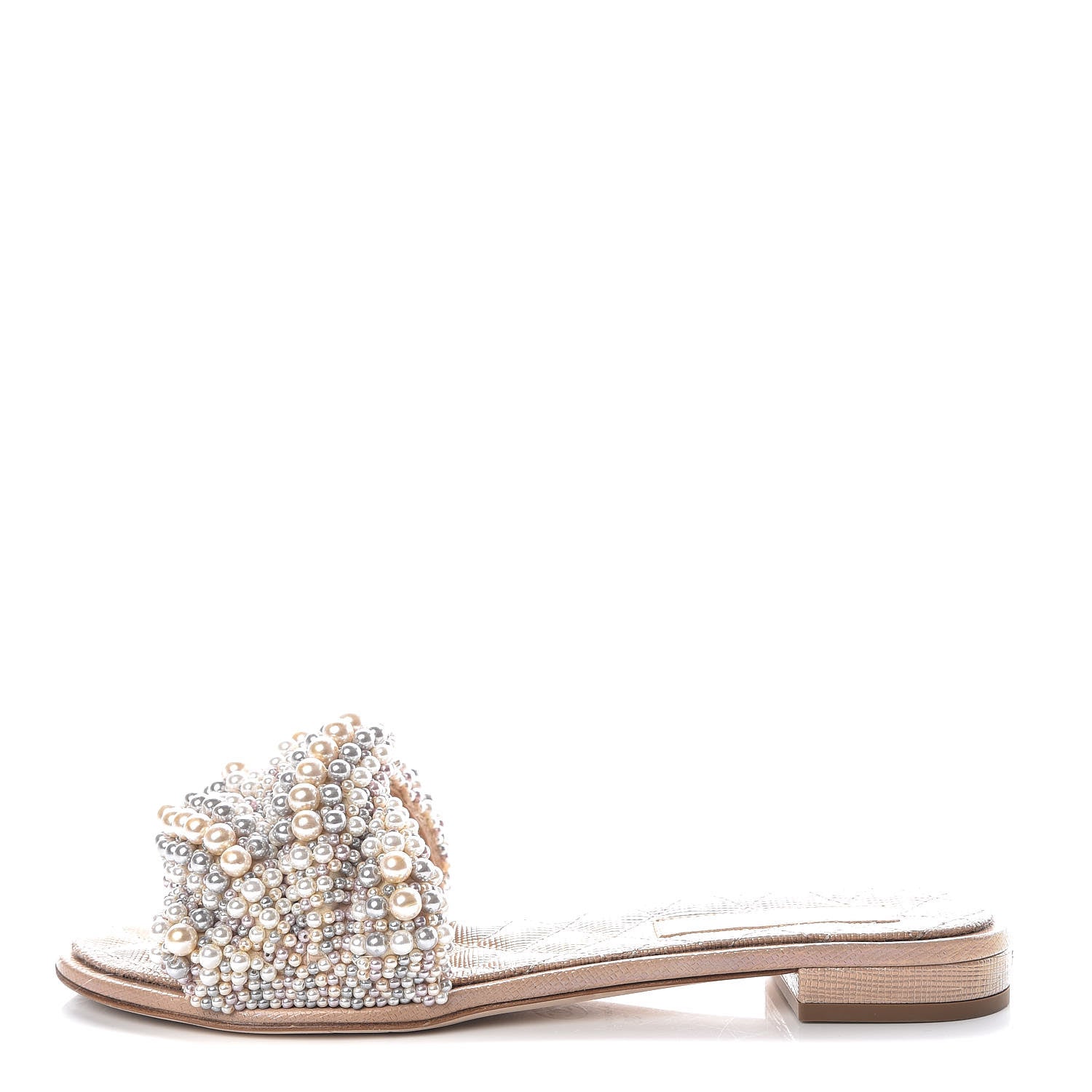 Chanel Lambskin Pearl Cord CC Mules 39 Beige 1 of 8