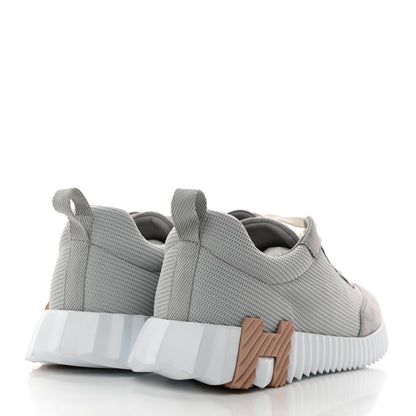 Hermes Technical Canvas Suede Goatskin Bouncing Sneakers 40 Gris Multicolor 4 of 9