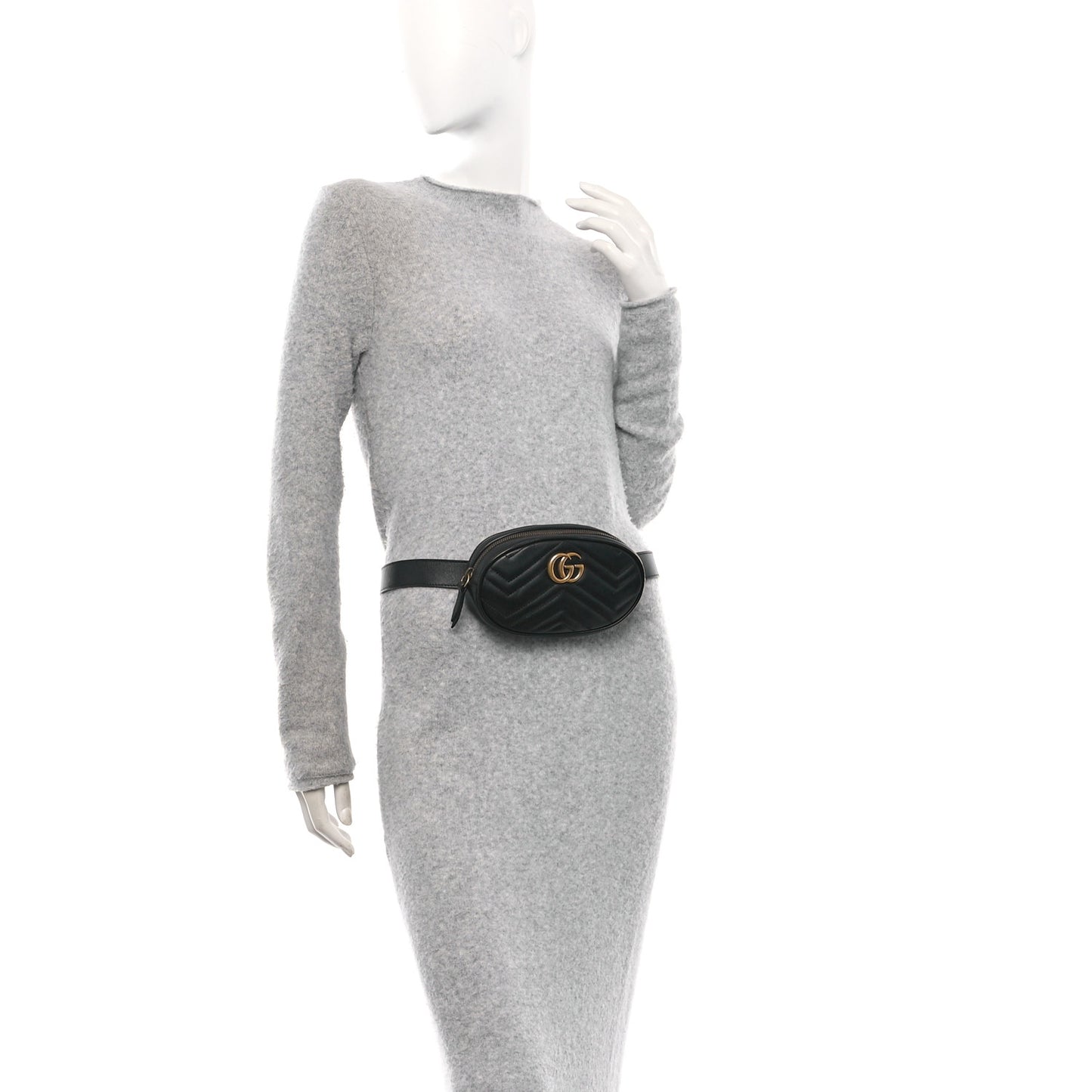 Calfskin Matelasse GG Marmont Belt Bag 85 34 Black