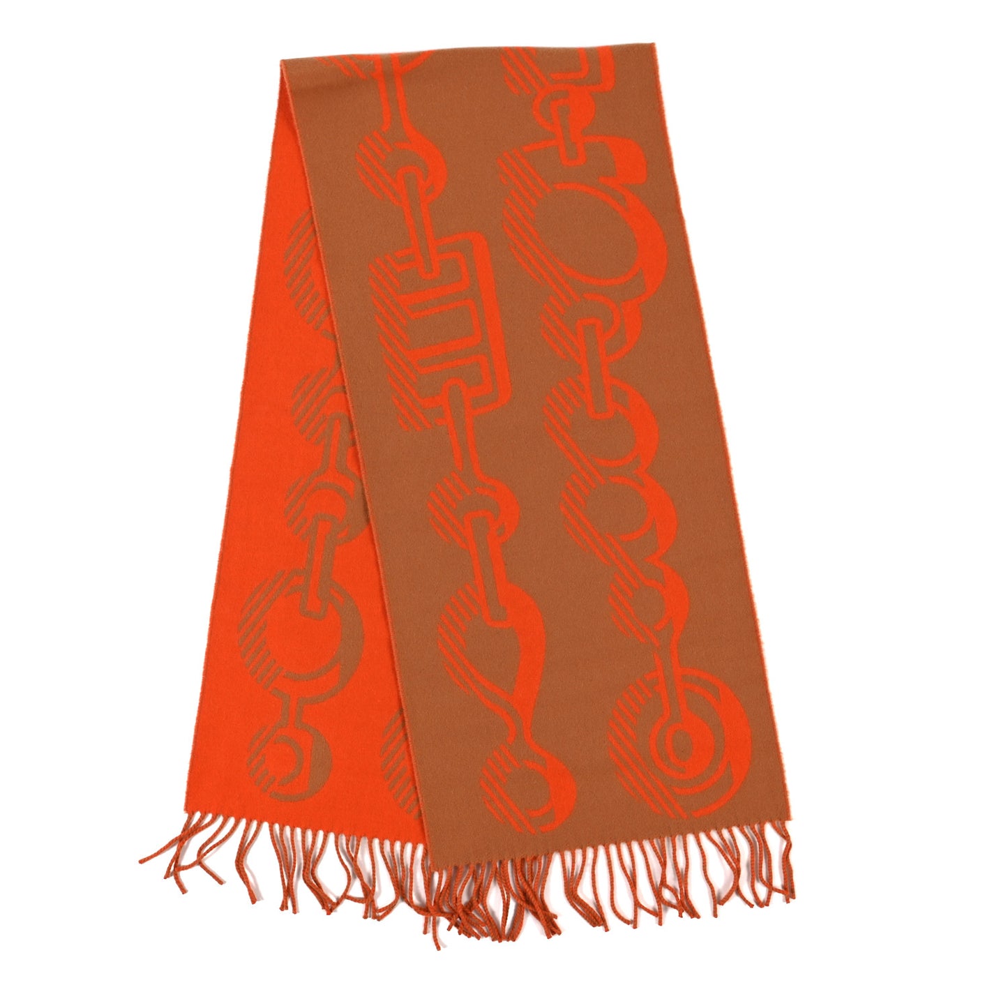 Cashmere Casaque Do Re Boucles Muffler Camel Orange