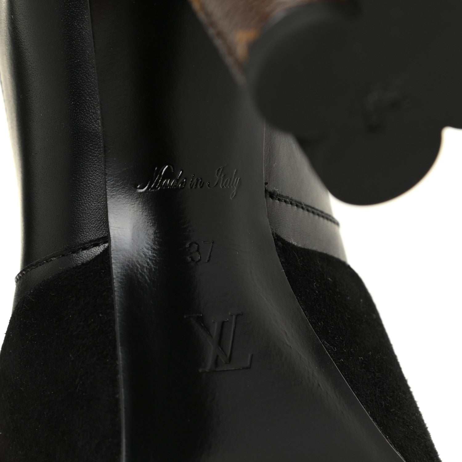 Louis Vuitton Suede Calfskin Monogram Podium Platform Thigh Boots 37 Black 12 of 13