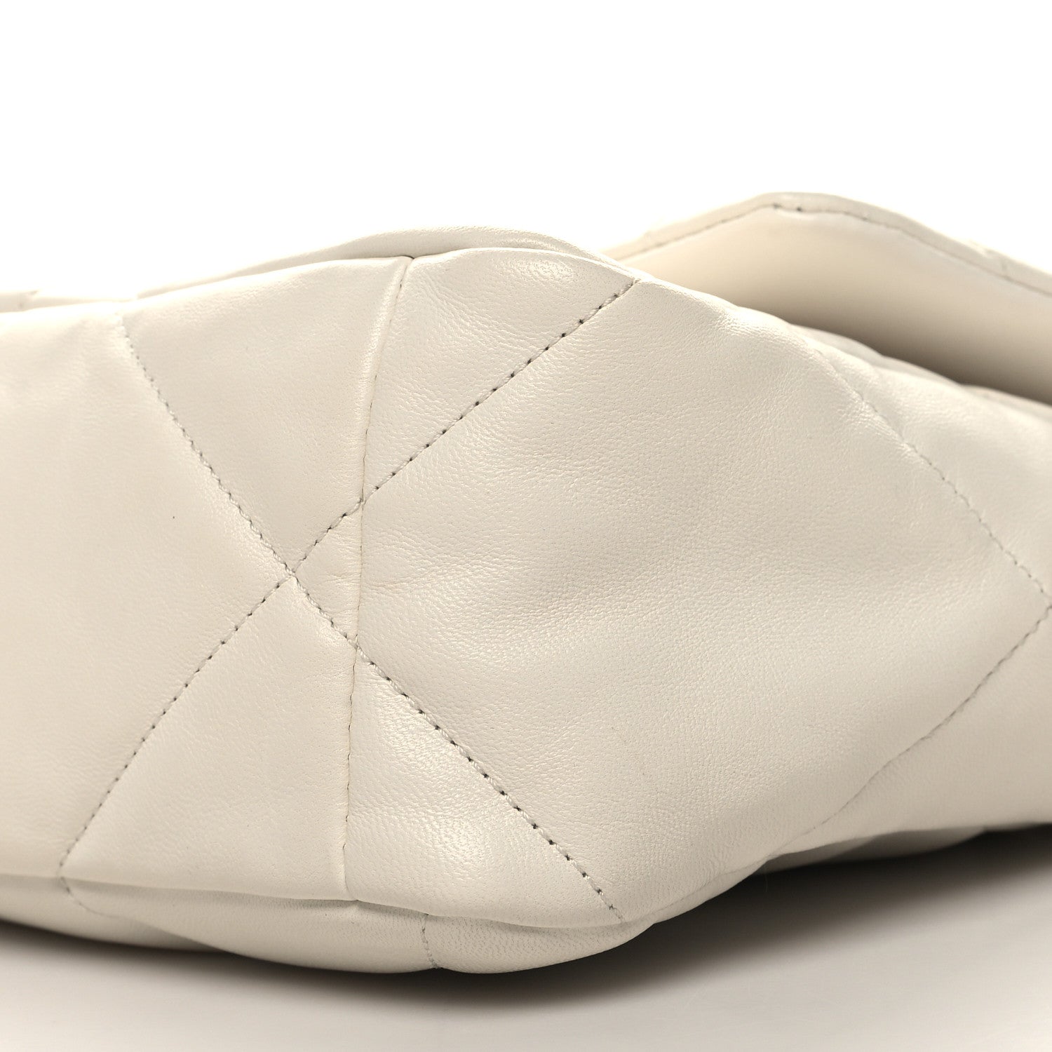 Chanel Lambskin Quilted Large Chanel 19 Flap White 10 of 11