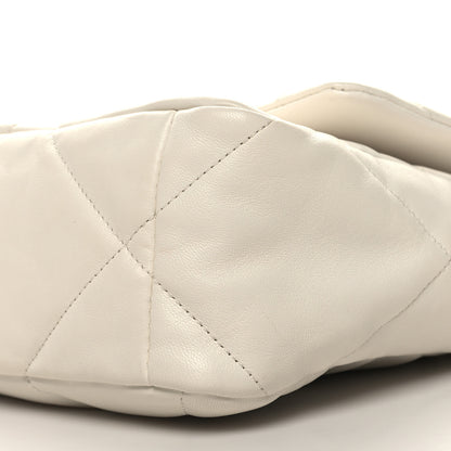 Chanel Lambskin Quilted Large Chanel 19 Flap White 10 of 11