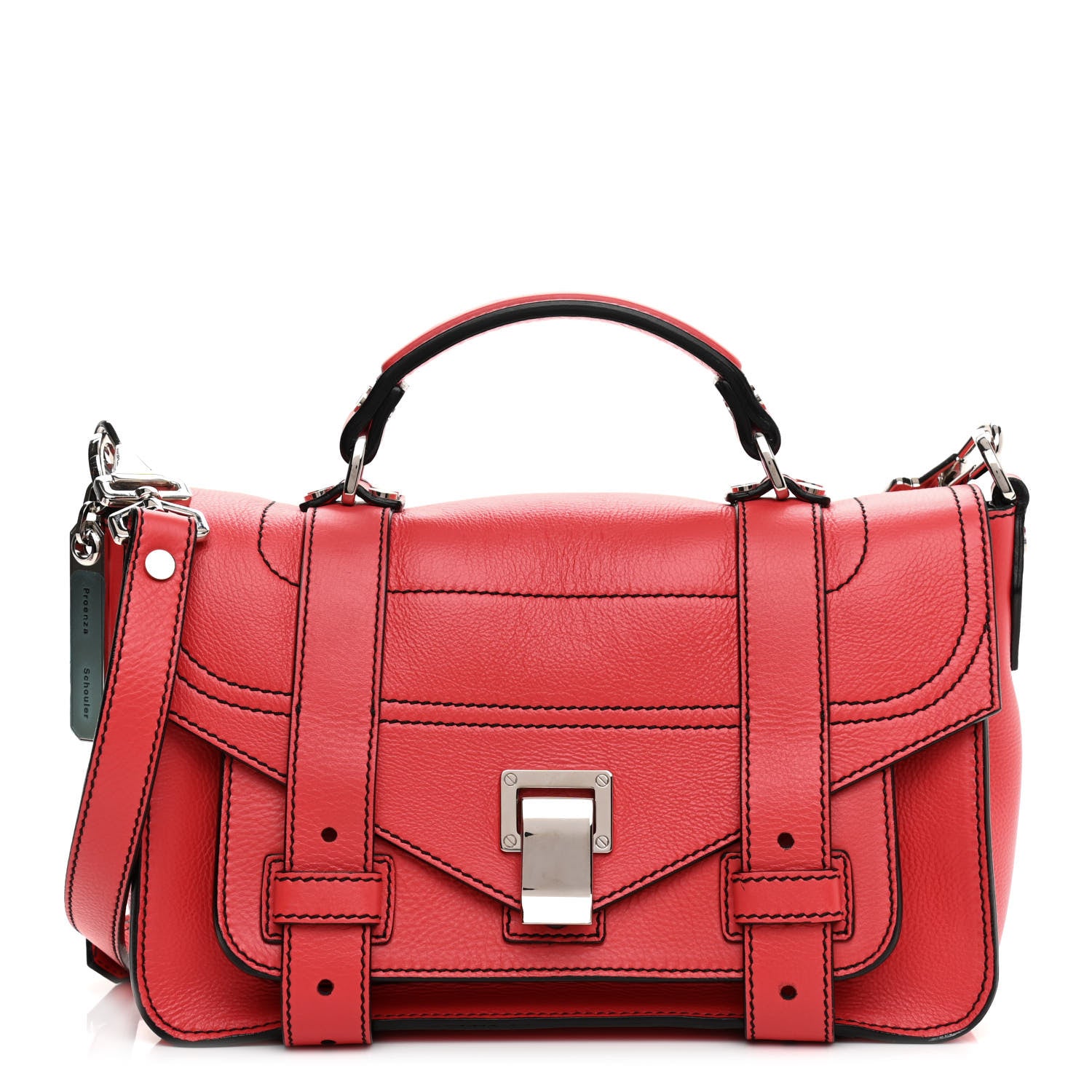 Proenza Schouler Lambskin Tiny PS1 Satchel Red 1 of 9