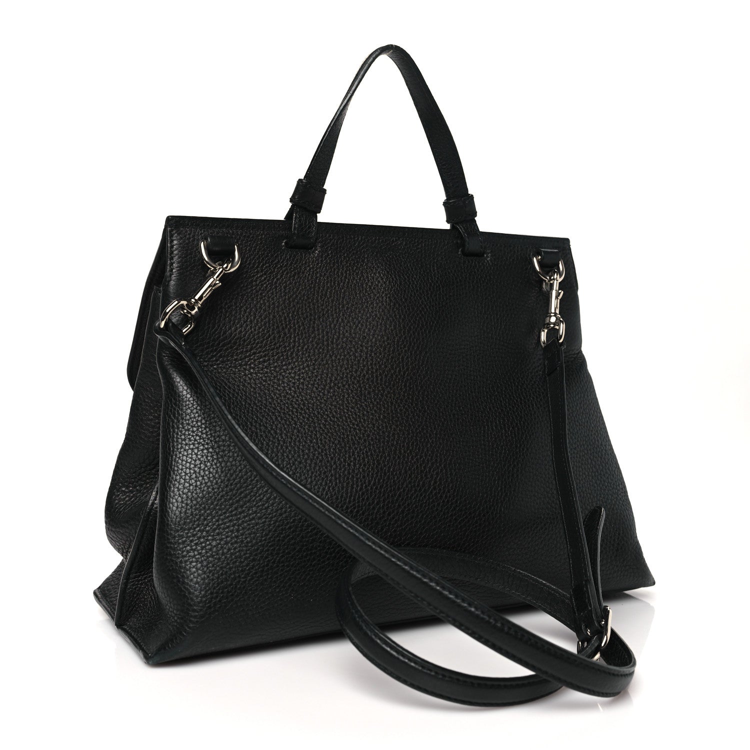 Gucci Cellarius Calfskin Medium Bamboo Daily Top Handle Bag Black 3 of 10