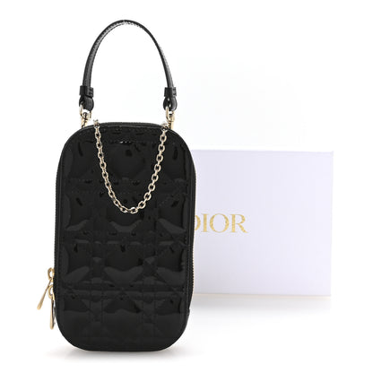 Christian Dior Patent Cannage Lady Dior Phone Holder Black 12 of 12