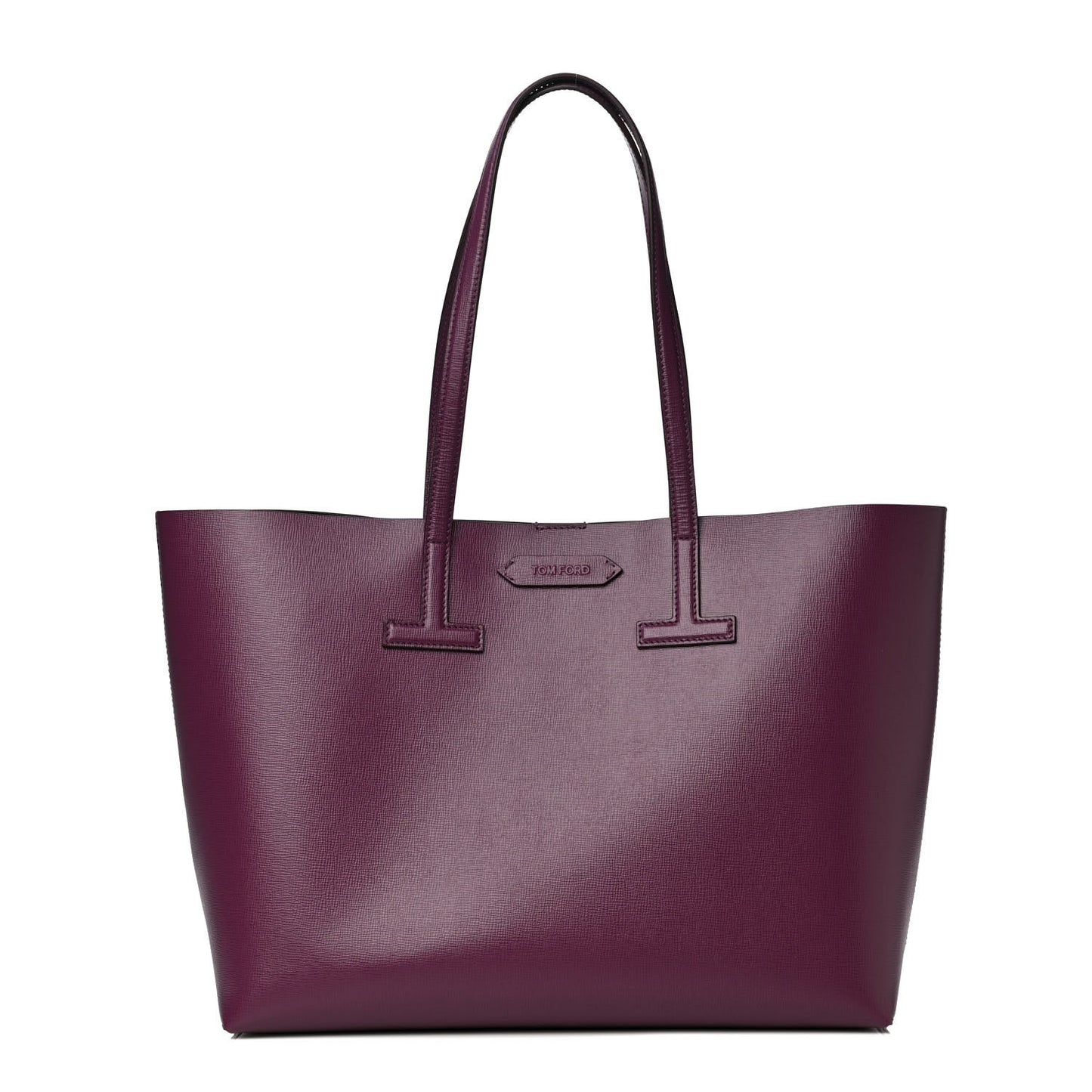 Grained Calfskin Small T Tote Bordeaux