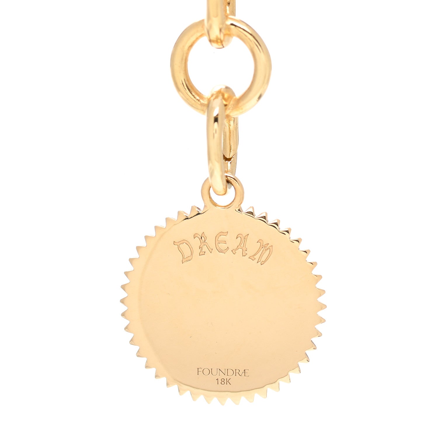 Foundrae 18K Yellow Gold Diamond Medium Dream Medallion Midsize Mixed Chain Necklace 5 of 6