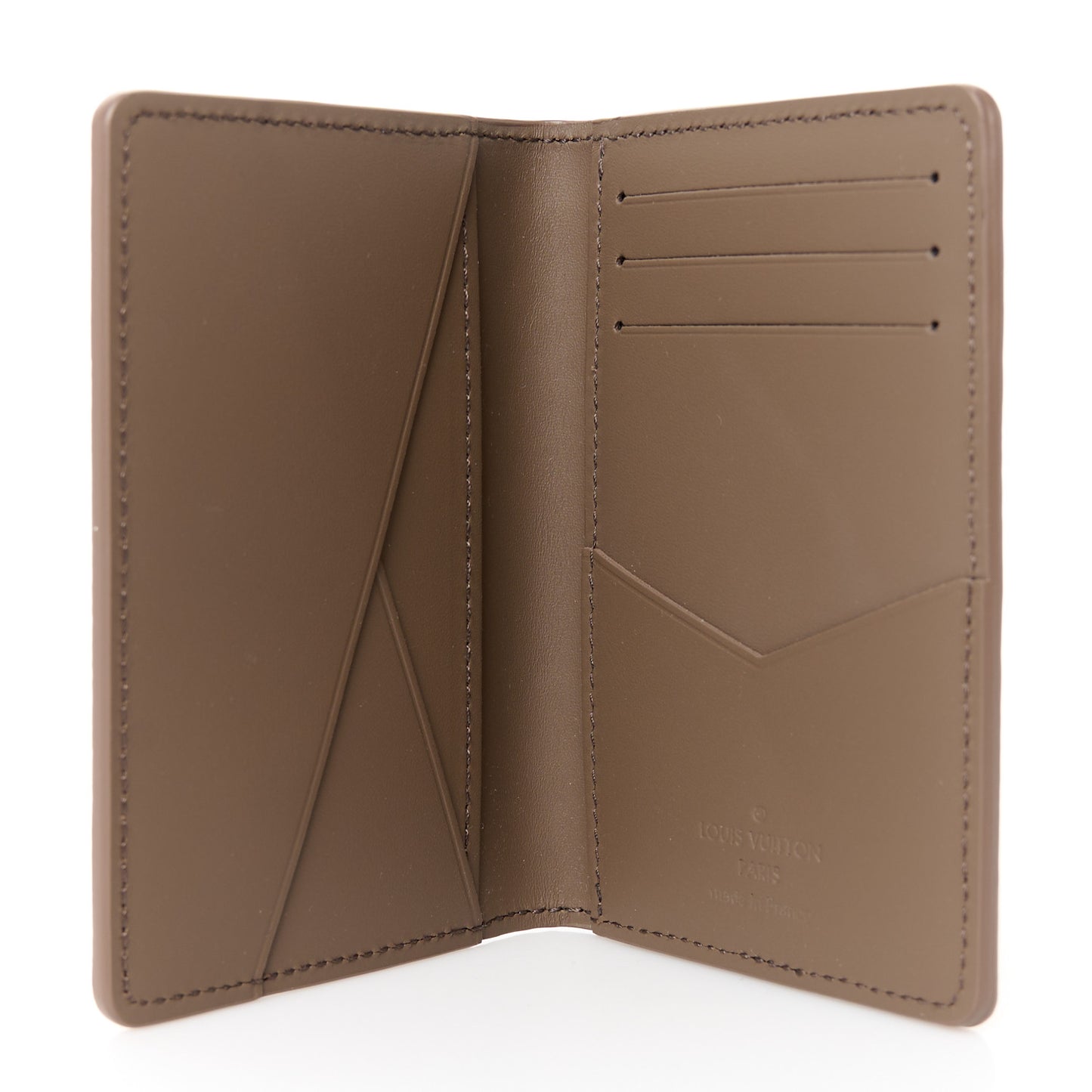 Grained Calfskin Aerogram Pocket Organizer Moka