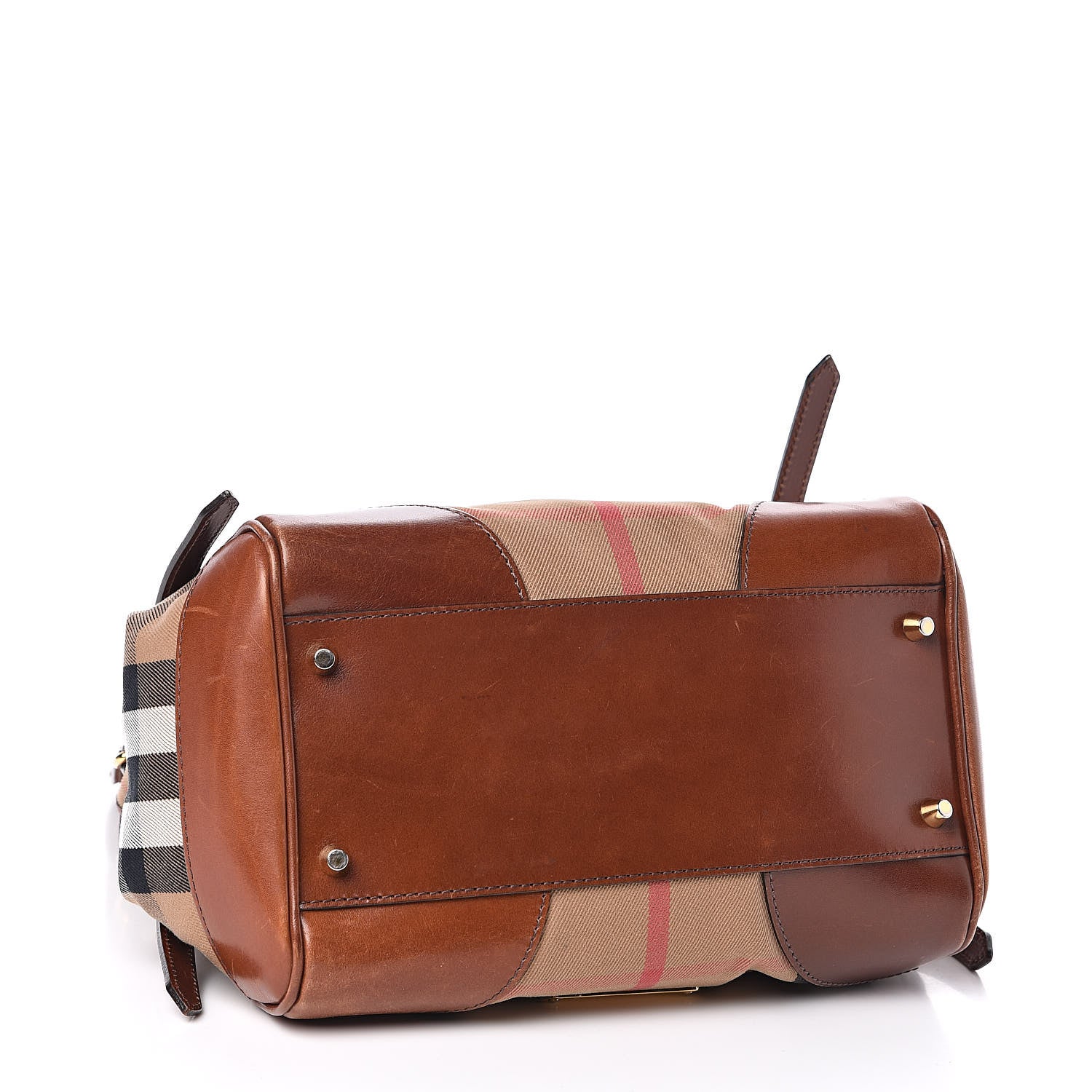 Burberry House Check Small Canterbury Tote Dark Tan 4 of 15