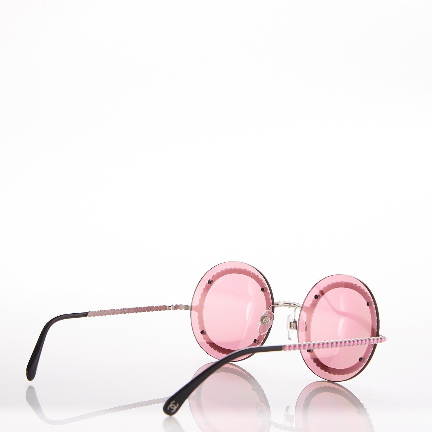 Chanel Metallic Pearl Round Sunglasses 71140 Pink 4 of 7
