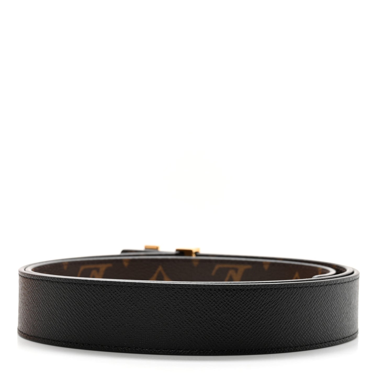 Calfskin Monogram 30mm LV Initiales Reversible Belt 95 38 Black
