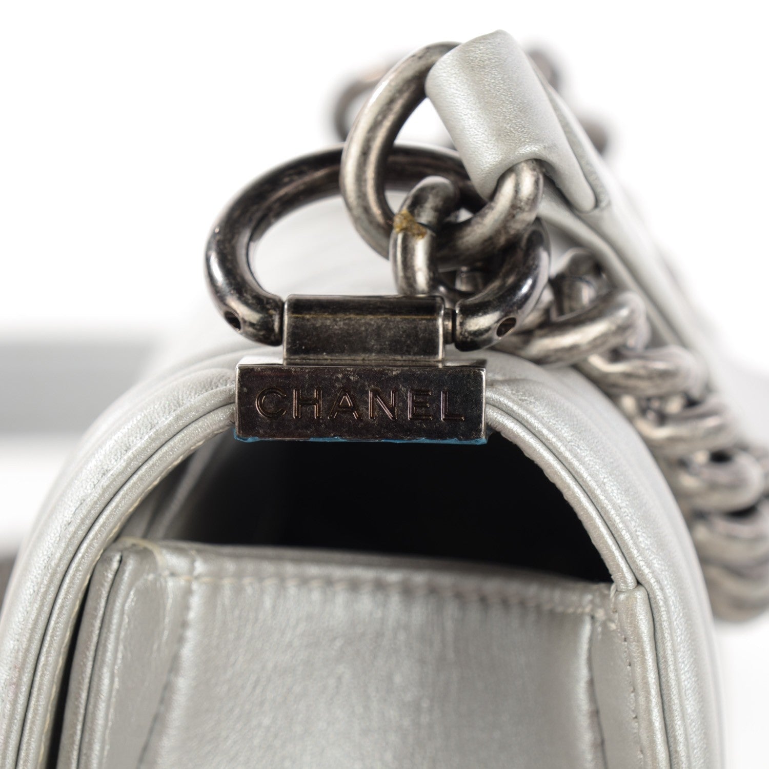 Chanel Calfskin Quilted Small Boy Flap Silver 9 of 9
