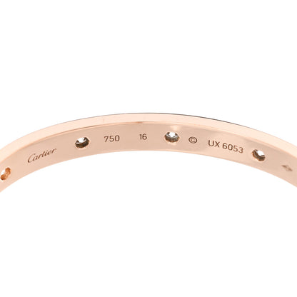 Cartier 18K Pink Gold 10 Diamond LOVE Bracelet 16 4 of 6
