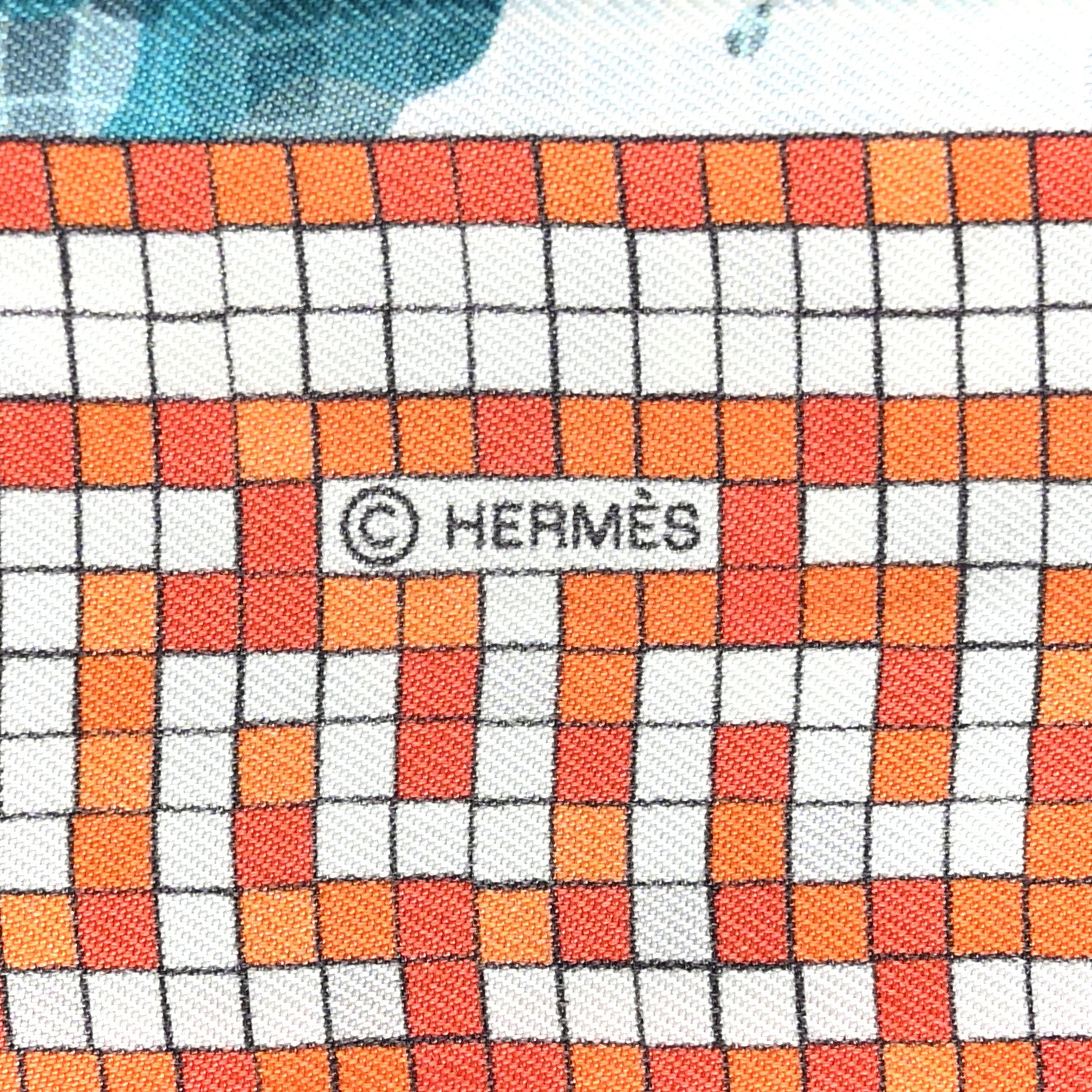 Hermes Silk A Beverly Hills Twilly Orange Bleu Blanc 3 of 4