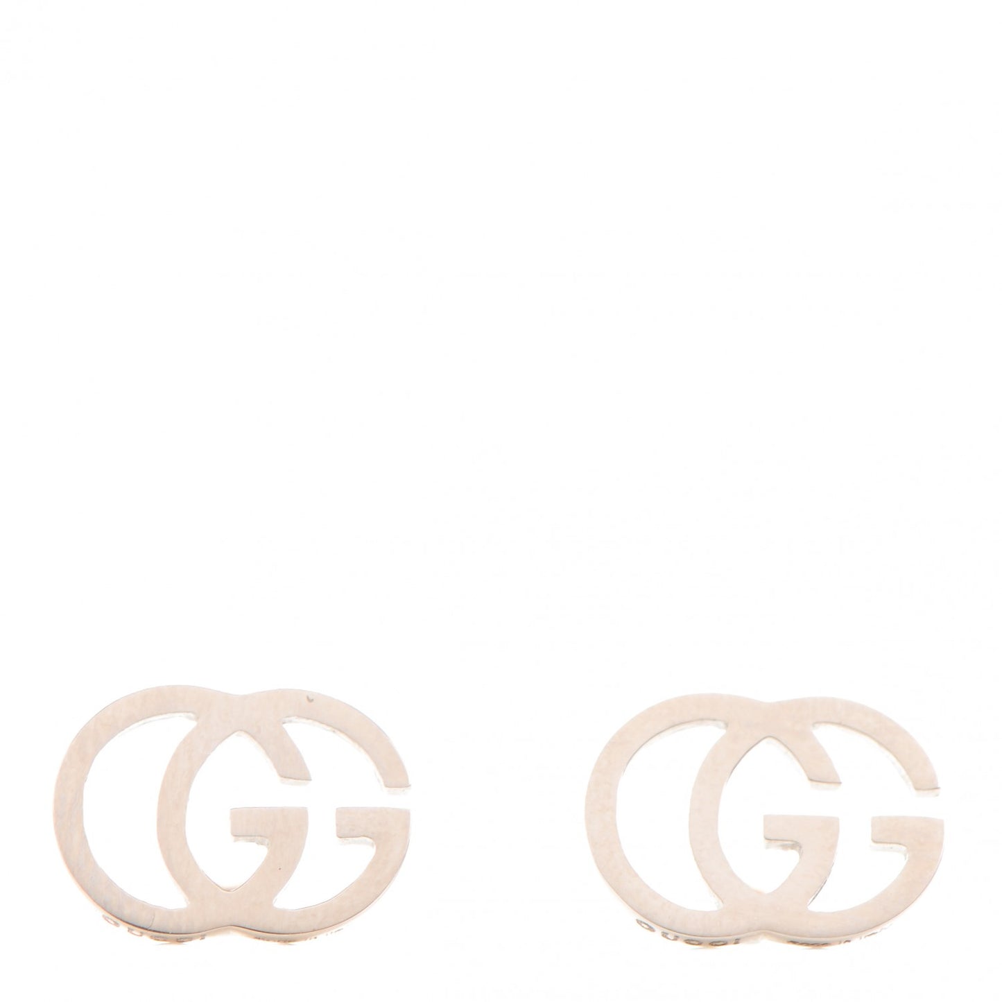 18K White Gold GG Tissue Stud Earrings