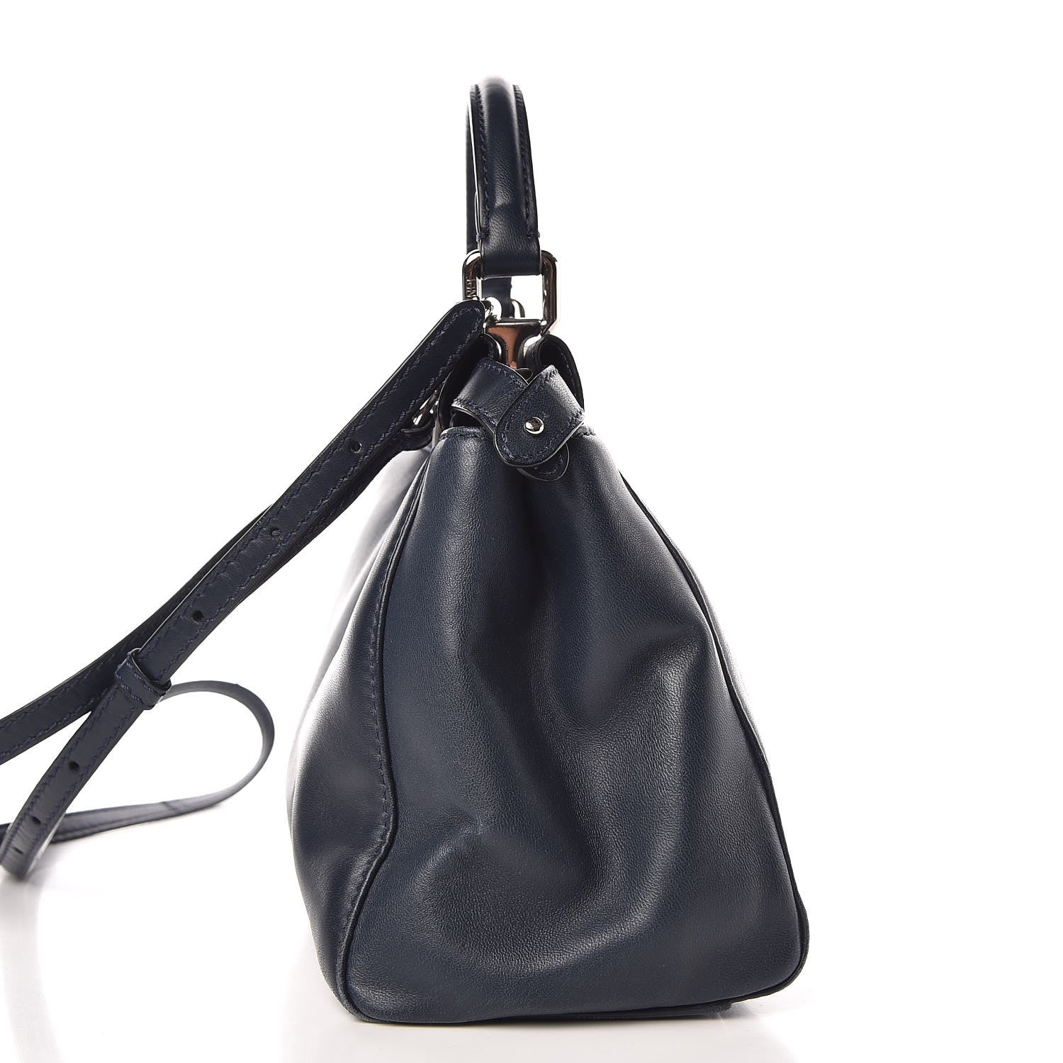 Fendi Nappa Mini Peekaboo Iconic Satchel Dark Blue 13 of 16