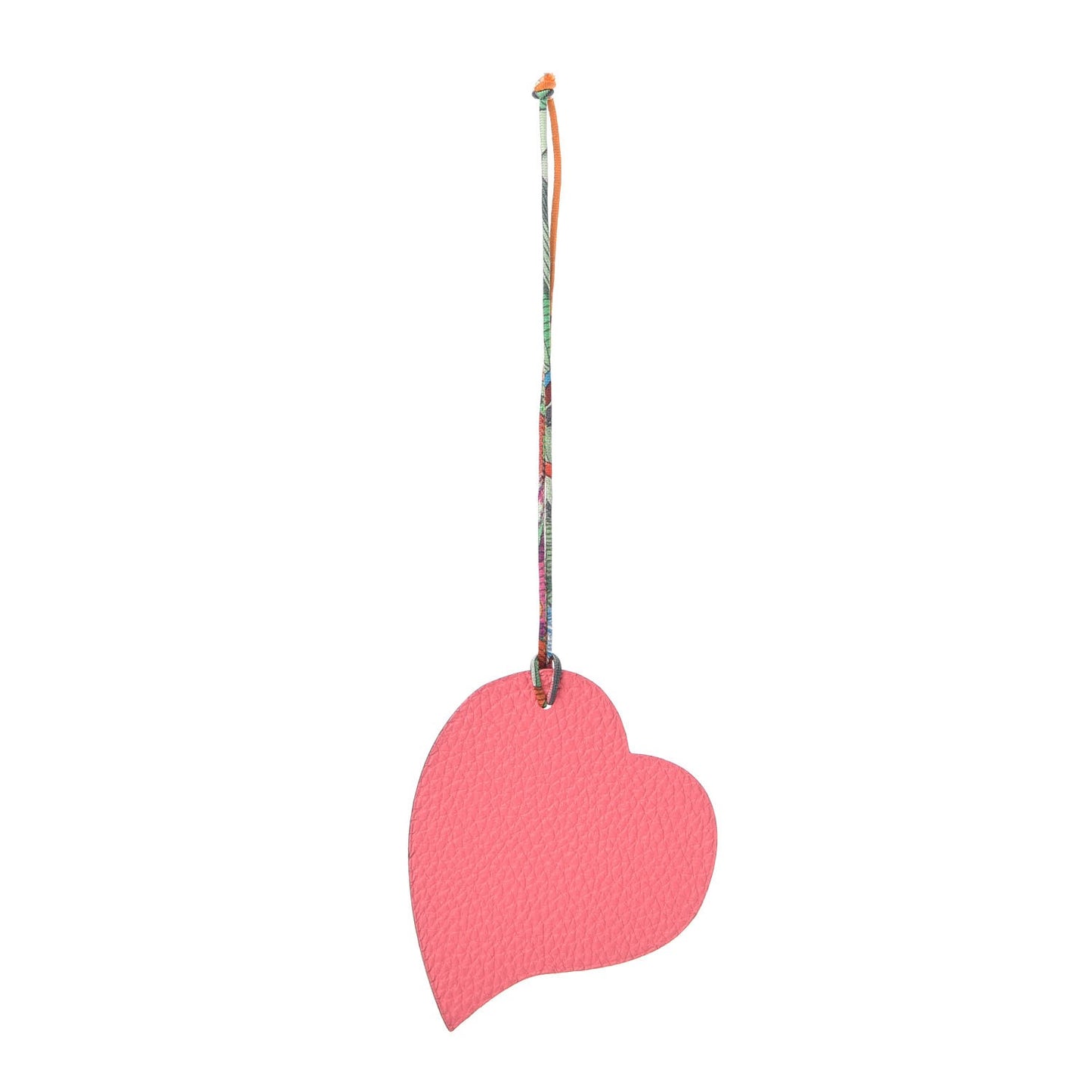 Togo Epsom Petit H Heart Bag Charm Rose Azalee Orange