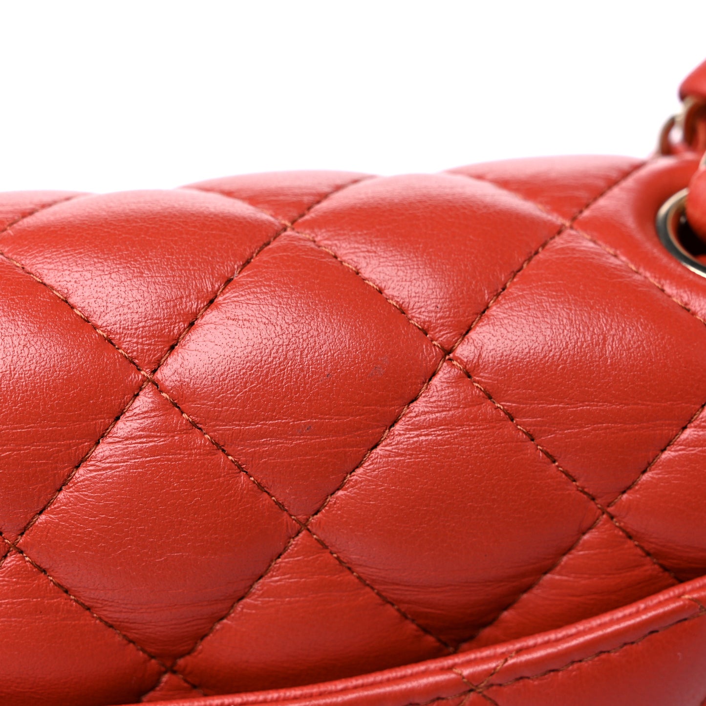 Lambskin Quilted Mini Rectangular Flap Brown