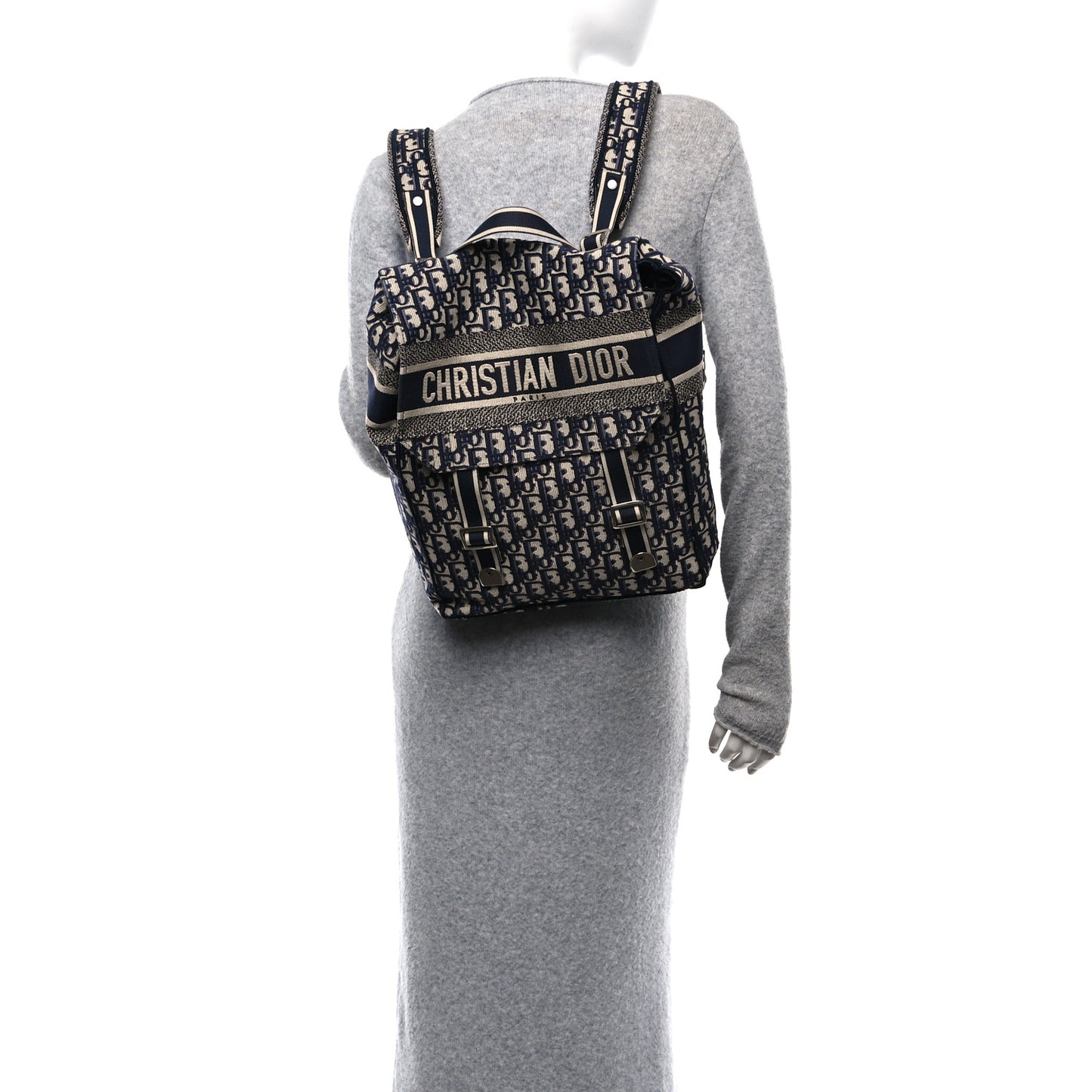 Oblique Backpack Blue White Blue White