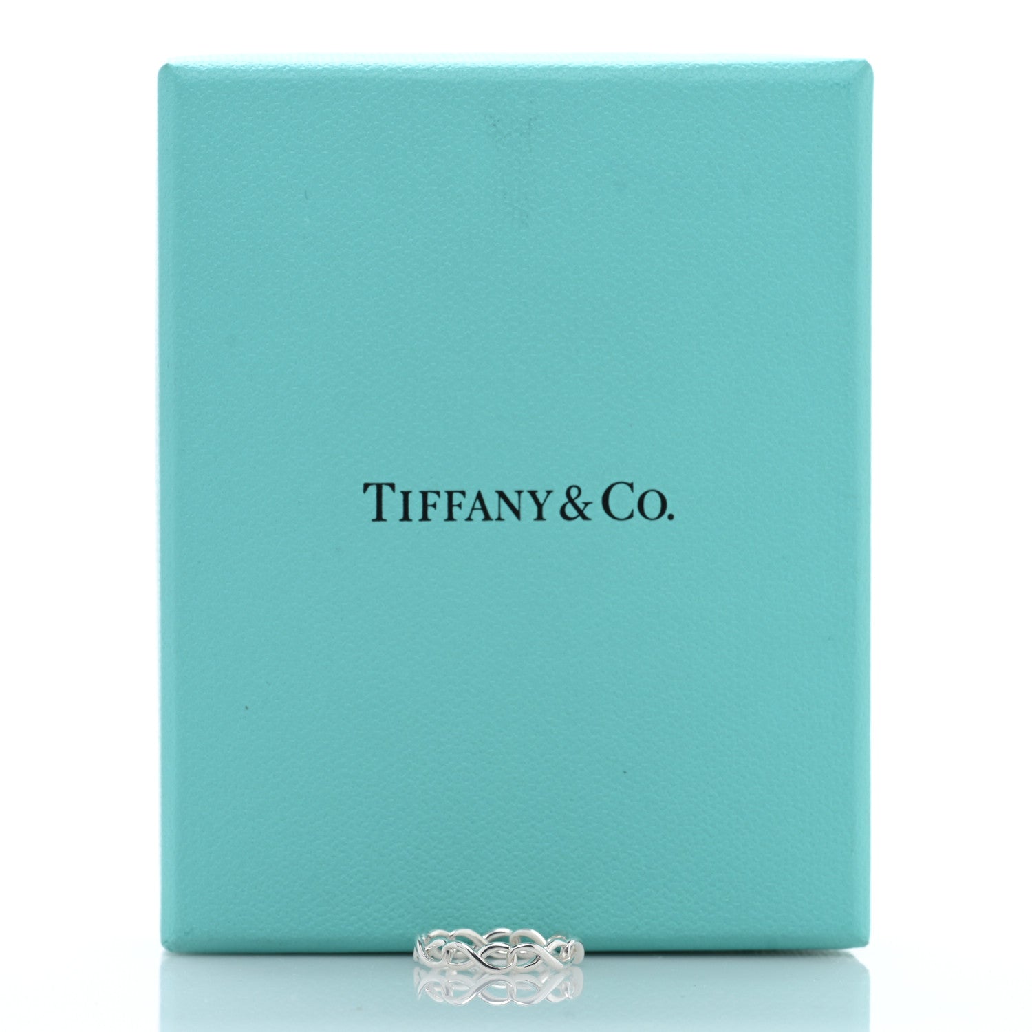 Tiffany Sterling Silver Narrow Infinity Band Ring 46 3.75 5 of 5