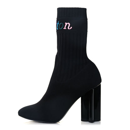 Louis Vuitton Stretch Fabric New Wave Silhouette Ankle Boots 37 Black 1 of 9
