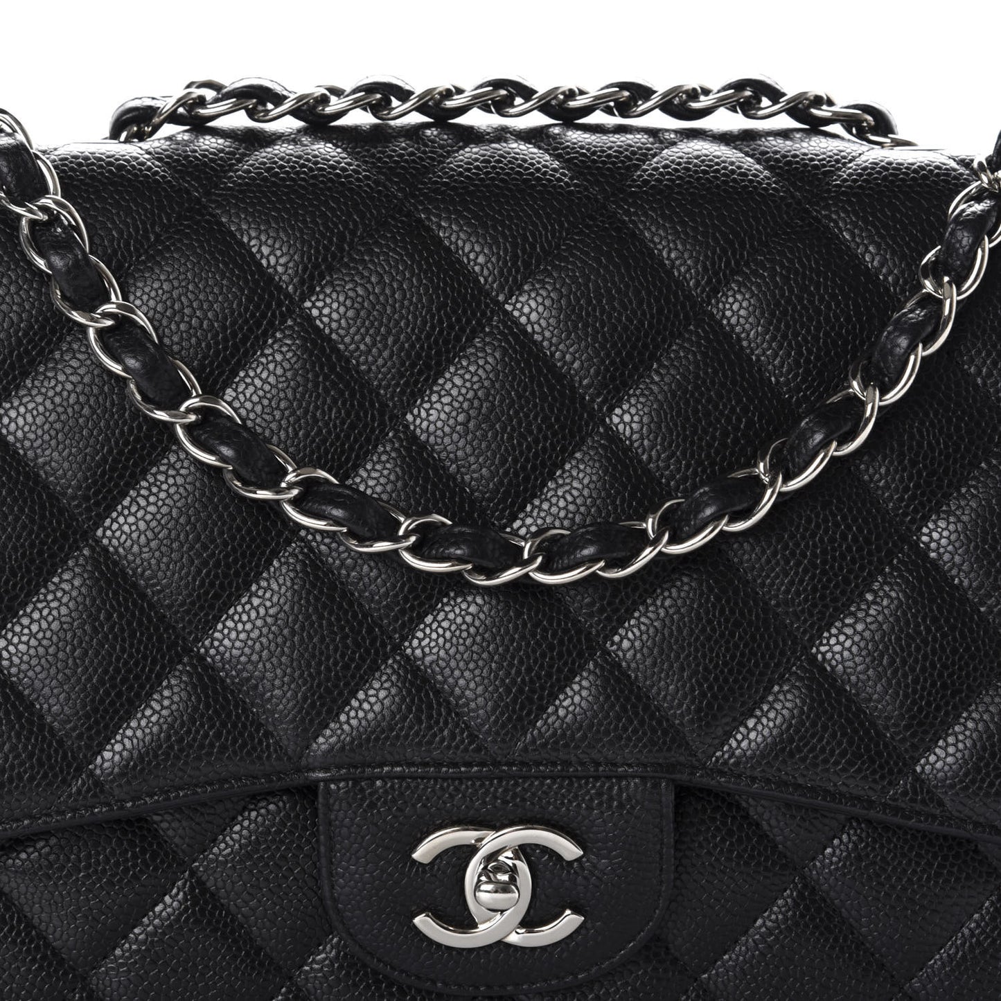 Caviar Quilted Jumbo Single Flap Black
