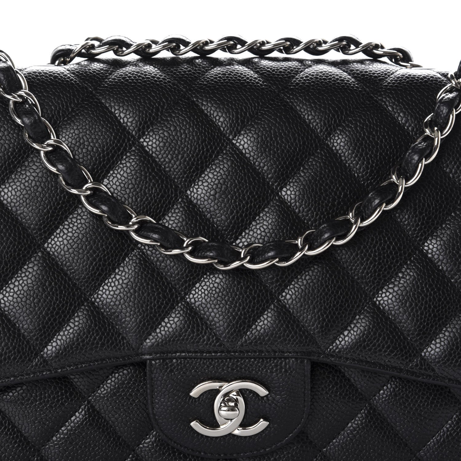 Chanel Caviar Quilted Jumbo Single Flap Black 11 of 12