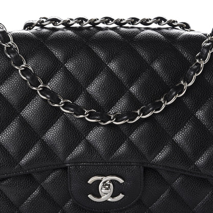 Chanel Caviar Quilted Jumbo Single Flap Black 11 of 12