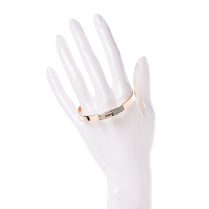 Hermes 18K Rose Gold Diamond PM Kelly Pave Bracelet SH 2 of 6