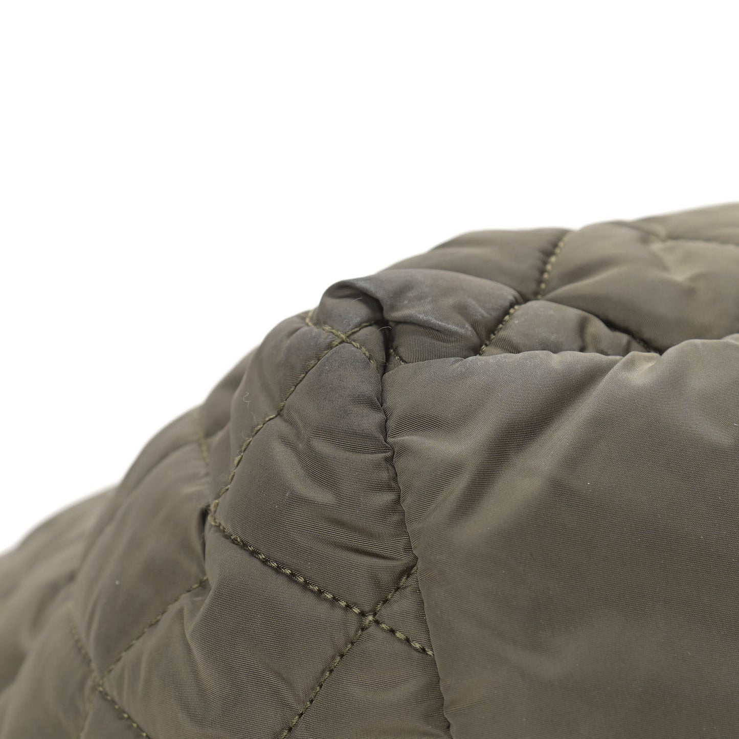 Nylon Quilted Large Coco Cocoon Tote Khaki