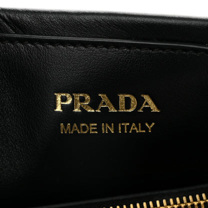 Prada Soft Calfskin Triangolo Symbole Embossed Mini Tote Black 6 of 10