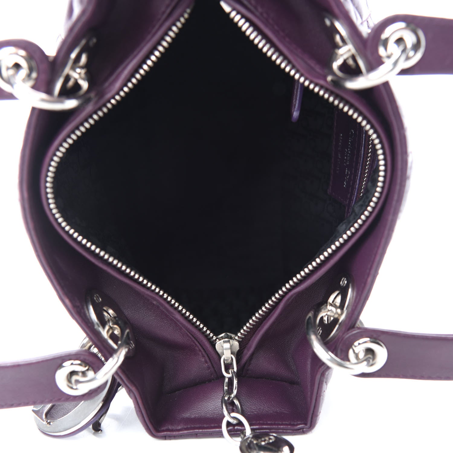 Christian Dior Lambskin Cannage Medium Lady Dior Purple 5 of 11