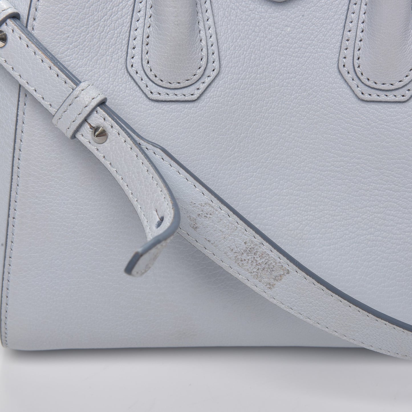 Sugar Goatskin Mini Antigona Baby Blue