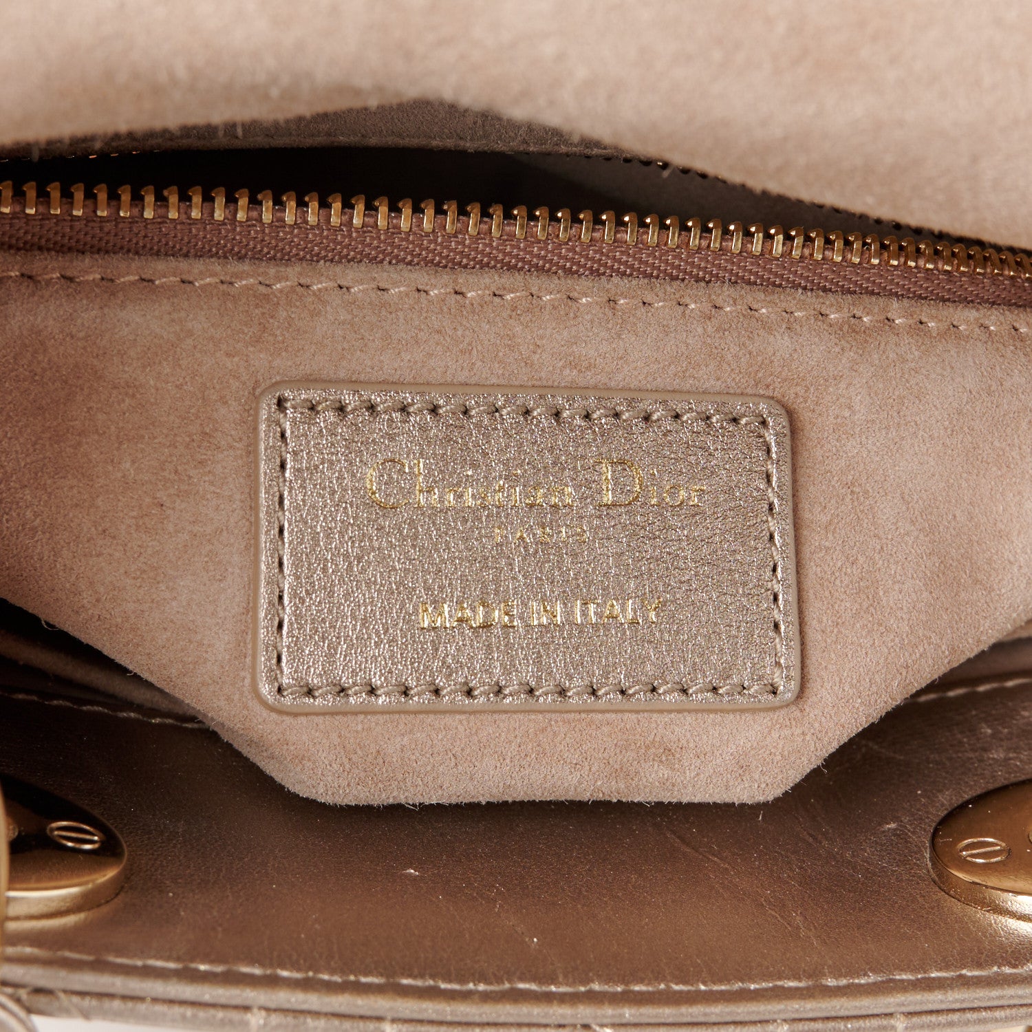 Christian Dior Metallic Lambskin Cannage Small My ABCDior Lady Dior Gold 6 of 10