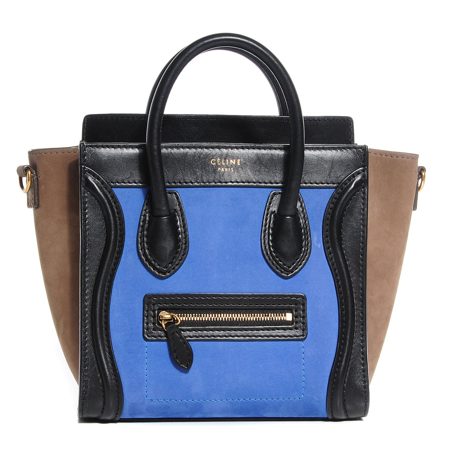 Celine Nubuck Smooth Calfskin Nano Tri-Color Luggage Cobalt 1 of 8