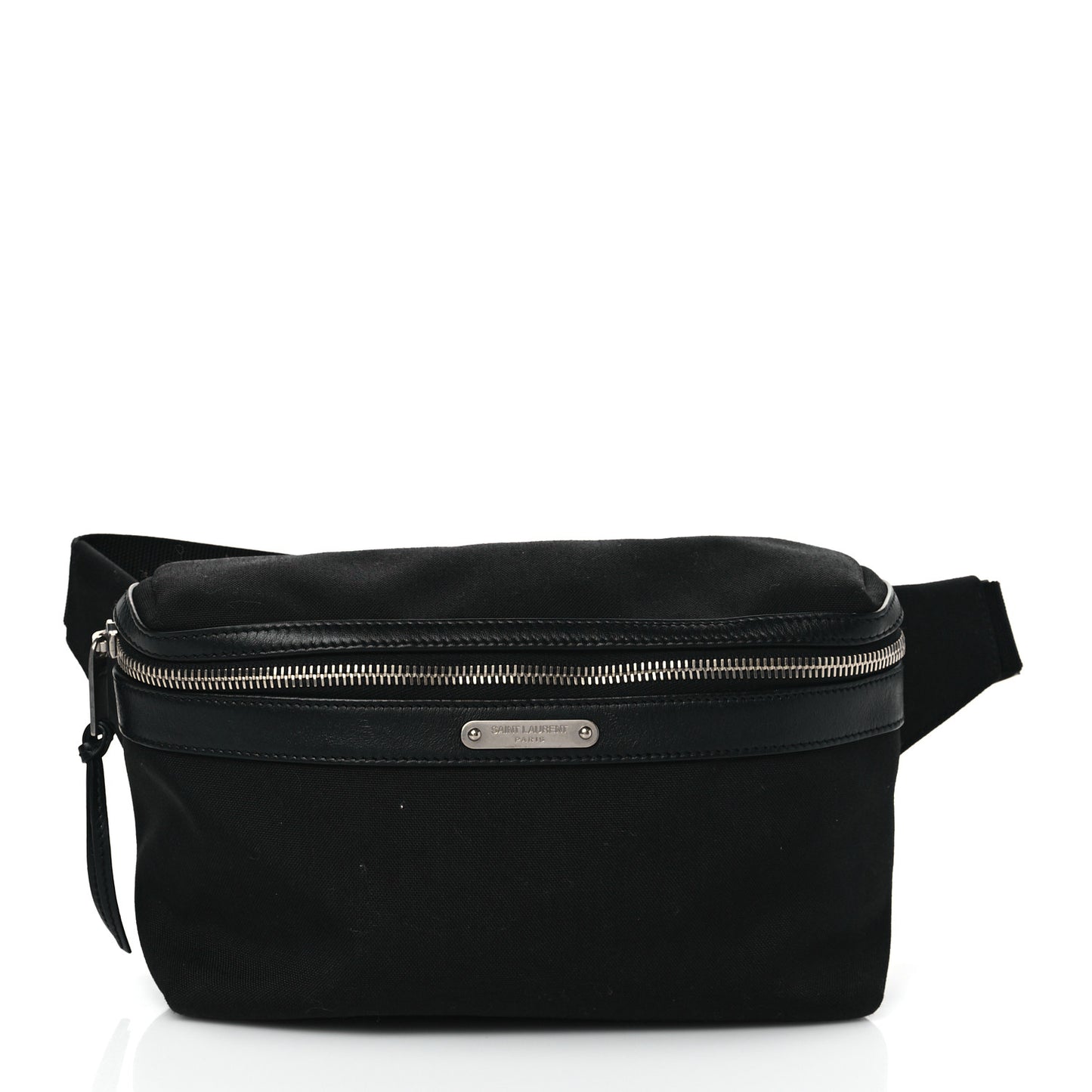 Canvas Calfskin City Belt Bag Black