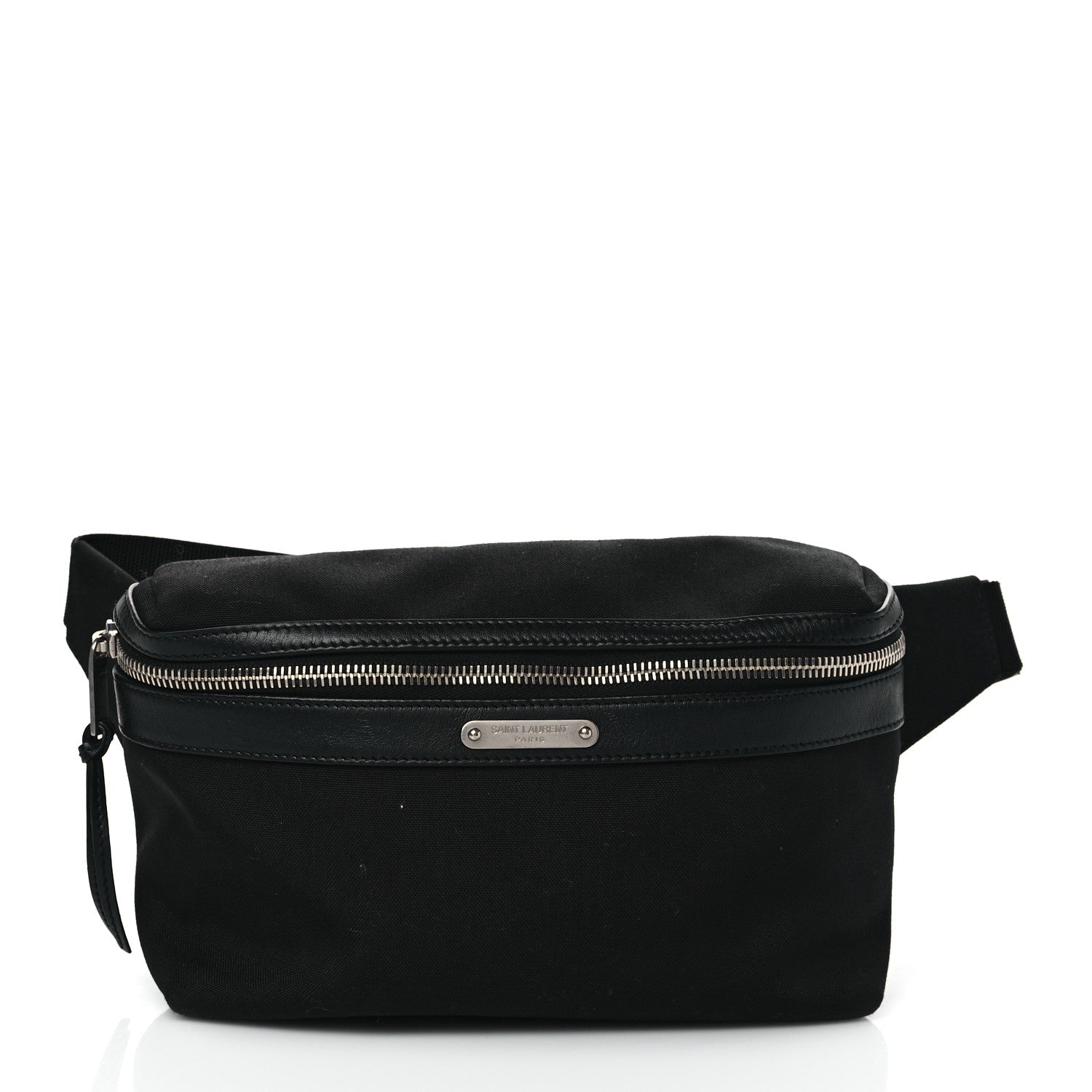 Saint Laurent Canvas Calfskin City Belt Bag Black 1 of 17