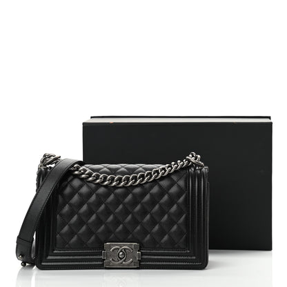 Chanel Caviar Quilted Medium Boy Flap Black 12 of 12