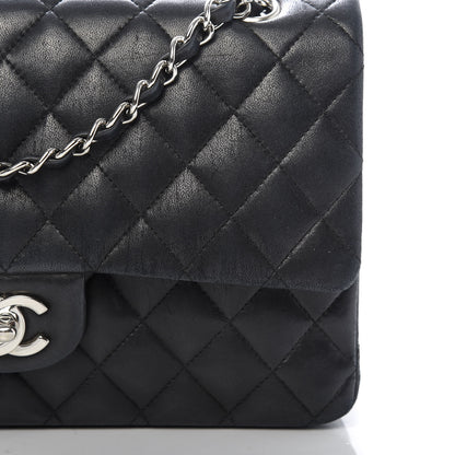 Chanel Lambskin Quilted Medium Double Flap Black 11 of 13