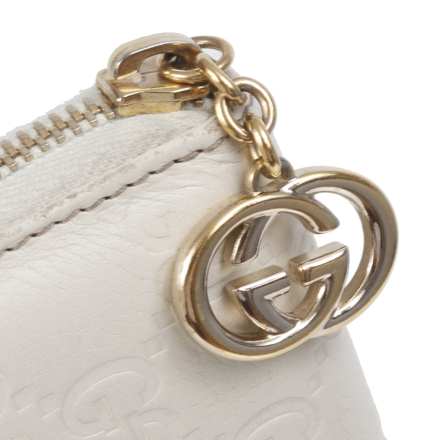 Guccissima GG Pierce Zip Around Wallet White