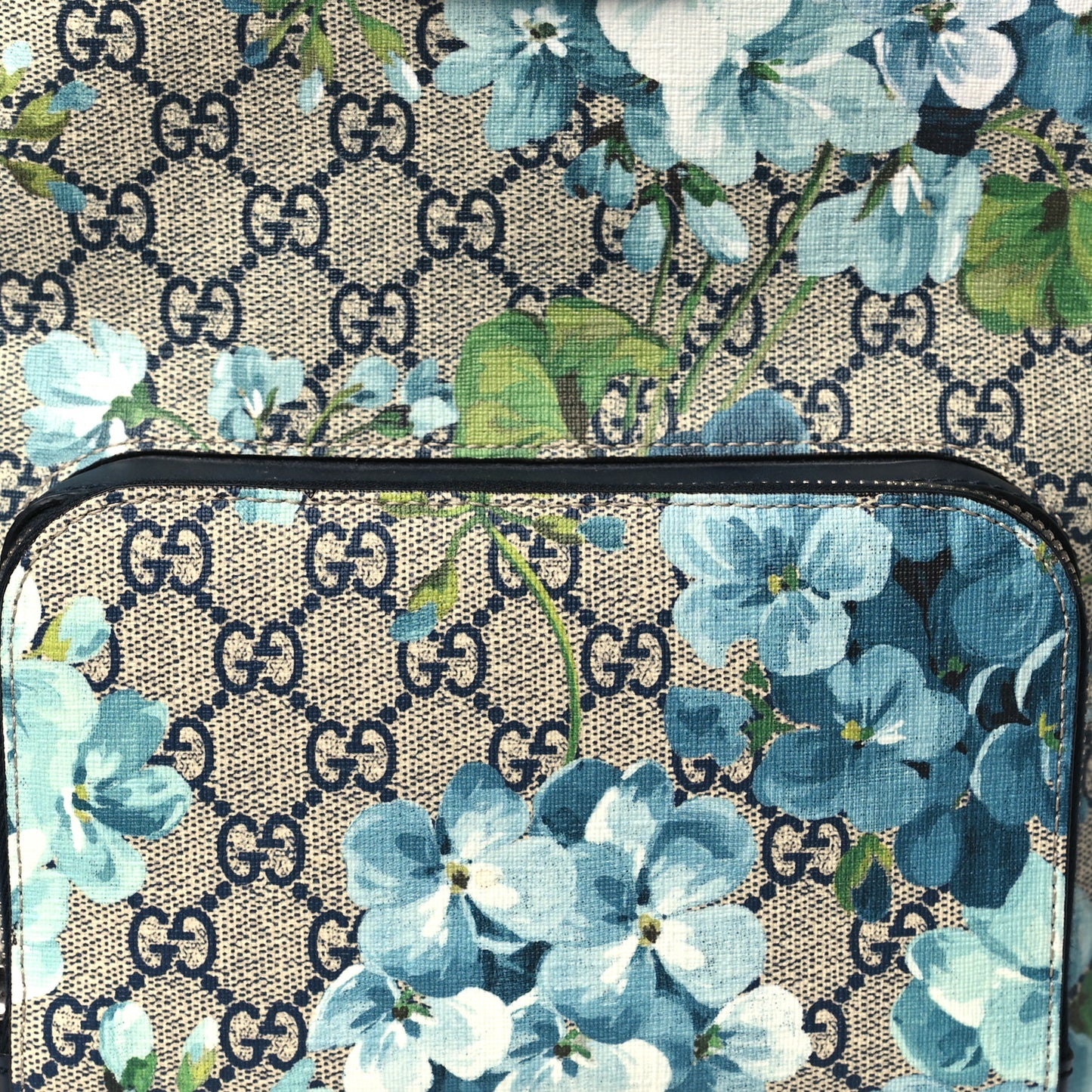 GG Supreme Monogram Blooms Small Day Backpack Blue