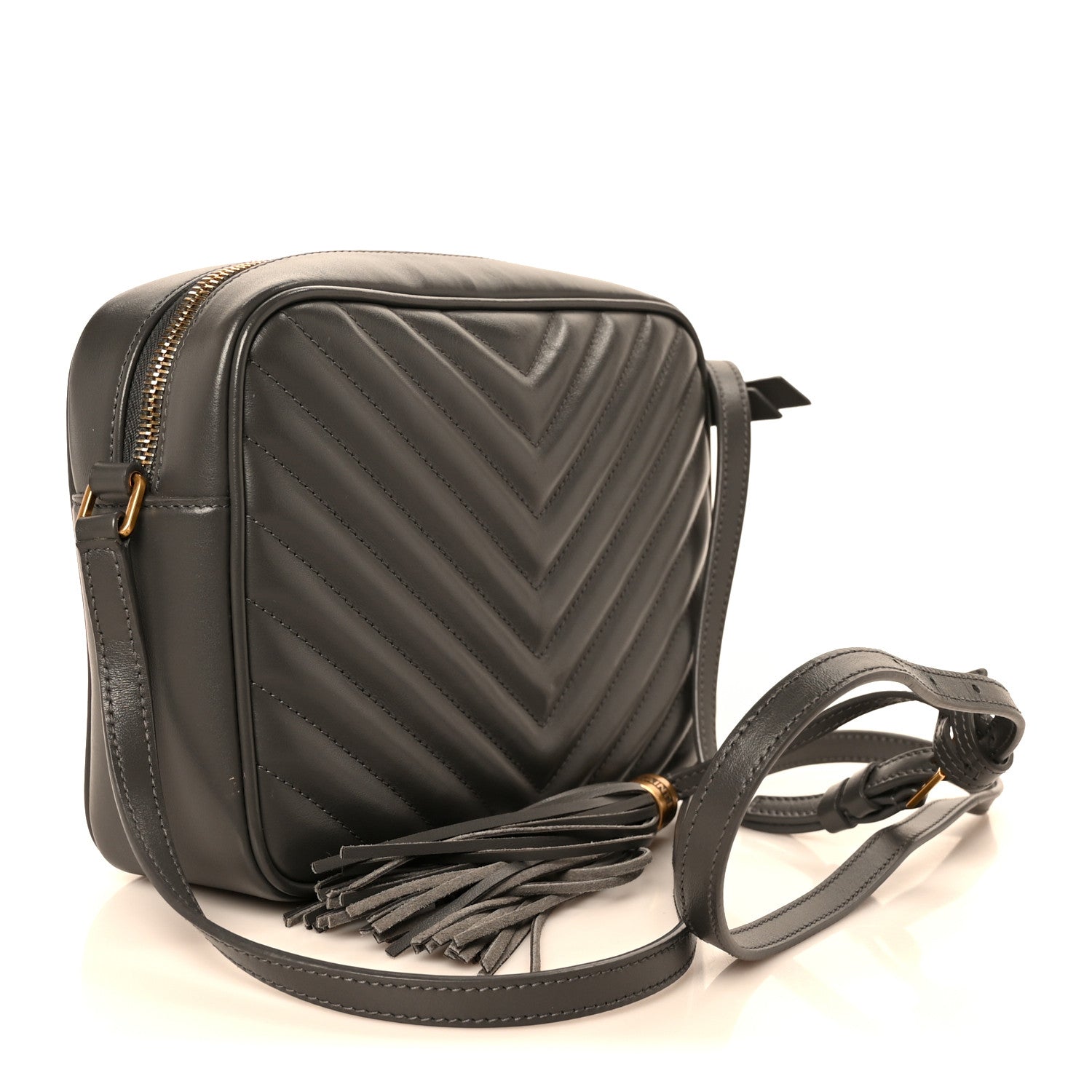 Saint Laurent Calfskin Matelasse Monogram Lou Camera Bag Storm 3 of 10