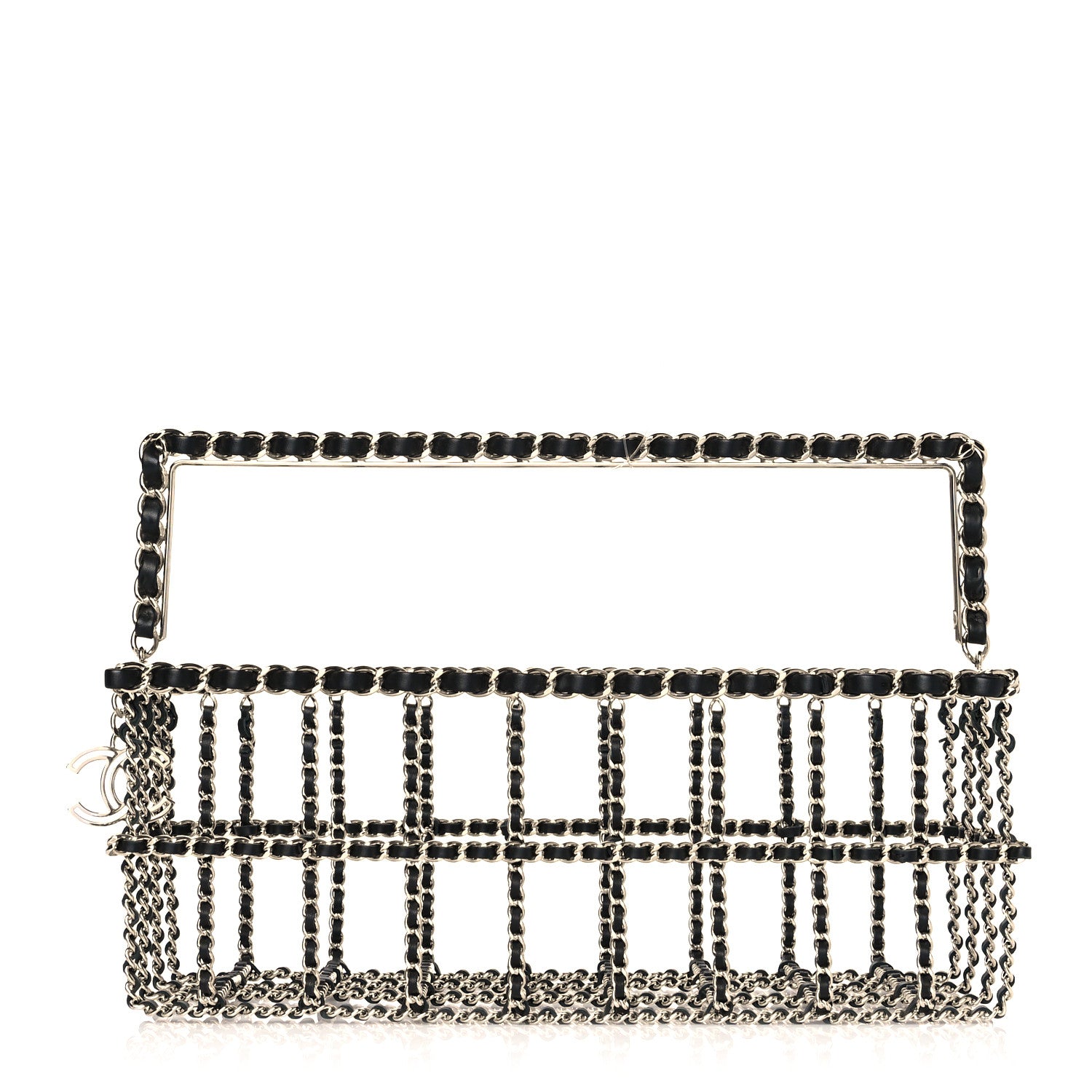 Chanel Brass Calfskin Grocery By Chanel Minaudiere Shopping Basket Silver 1 of 7