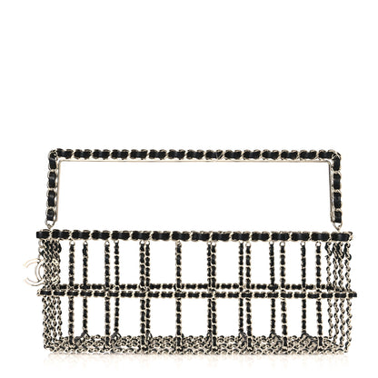 Chanel Brass Calfskin Grocery By Chanel Minaudiere Shopping Basket Silver 1 of 7