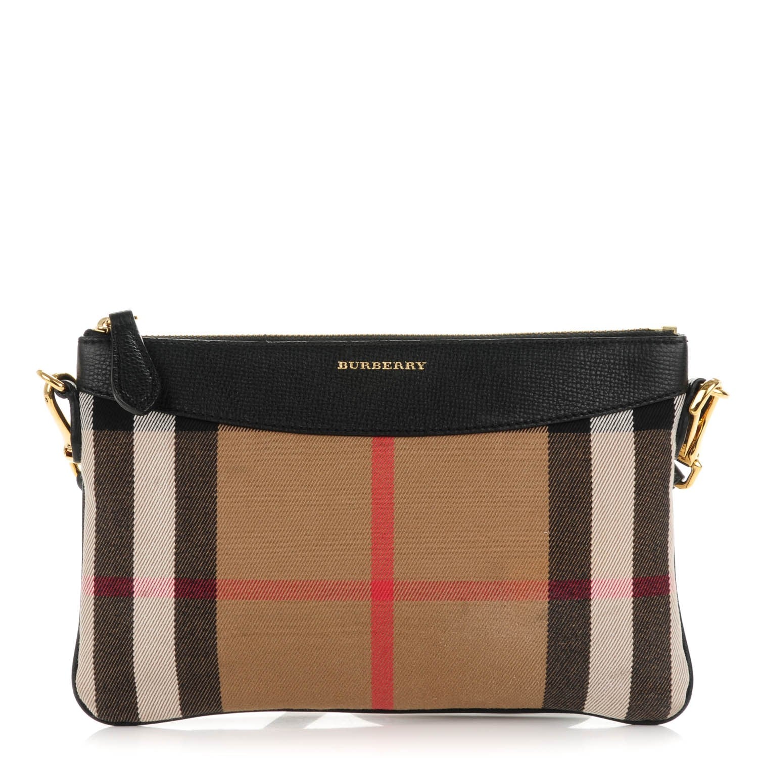 Burberry House Check Derby Peyton Crossbody Clutch Bag Black 1 of 9