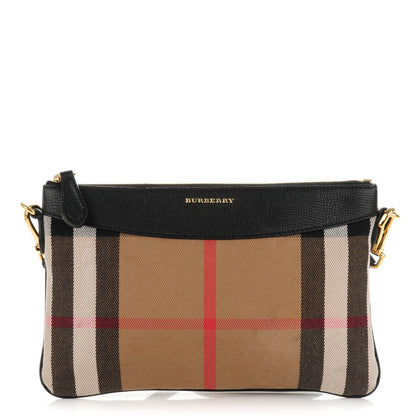 Burberry House Check Derby Peyton Crossbody Clutch Bag Black 1 of 9