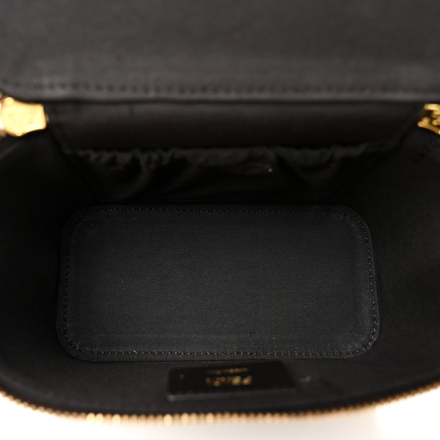 Vitello Grace Jacquard FF MIni Vanity Bag Tobacco Brown