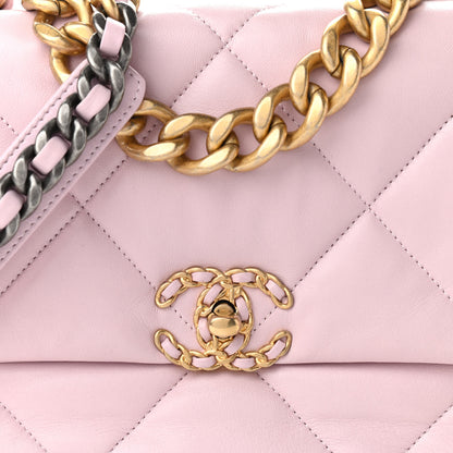 Chanel Lambskin Quilted Large Chanel 19 Flap Light Pink 8 of 10