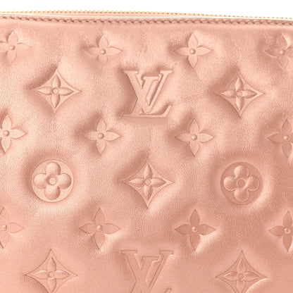 Louis Vuitton Metallic Lambskin Embossed Monogram Coussin BB Pink Gold 8 of 10